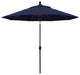 9' Matted White Push-Button Tilt Crank Aluminum Umbrella, Navy Olefin