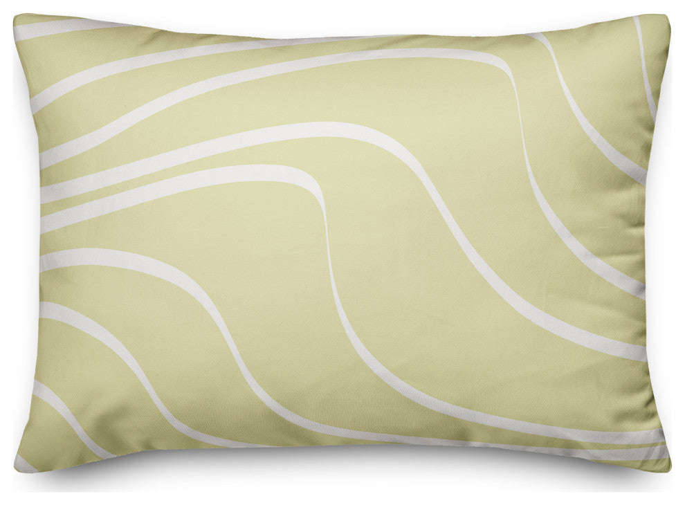 Wavy Lines On Yellow 20x14 Spun Poly Pillow