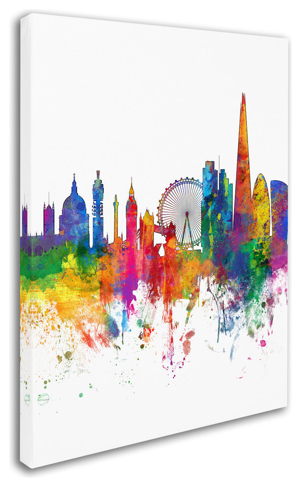 Michael Tompsett ''London England Skyline Tall'' Canvas Art, 14x19