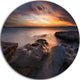 Dark La Perouse Beach In Sydney, Seashore Round Metal Wall Art, 23"