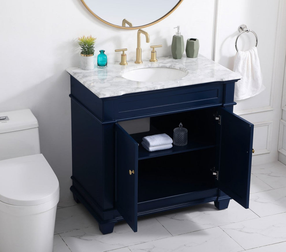 Weston Single Bathroom Vanity Set, Blue, 36