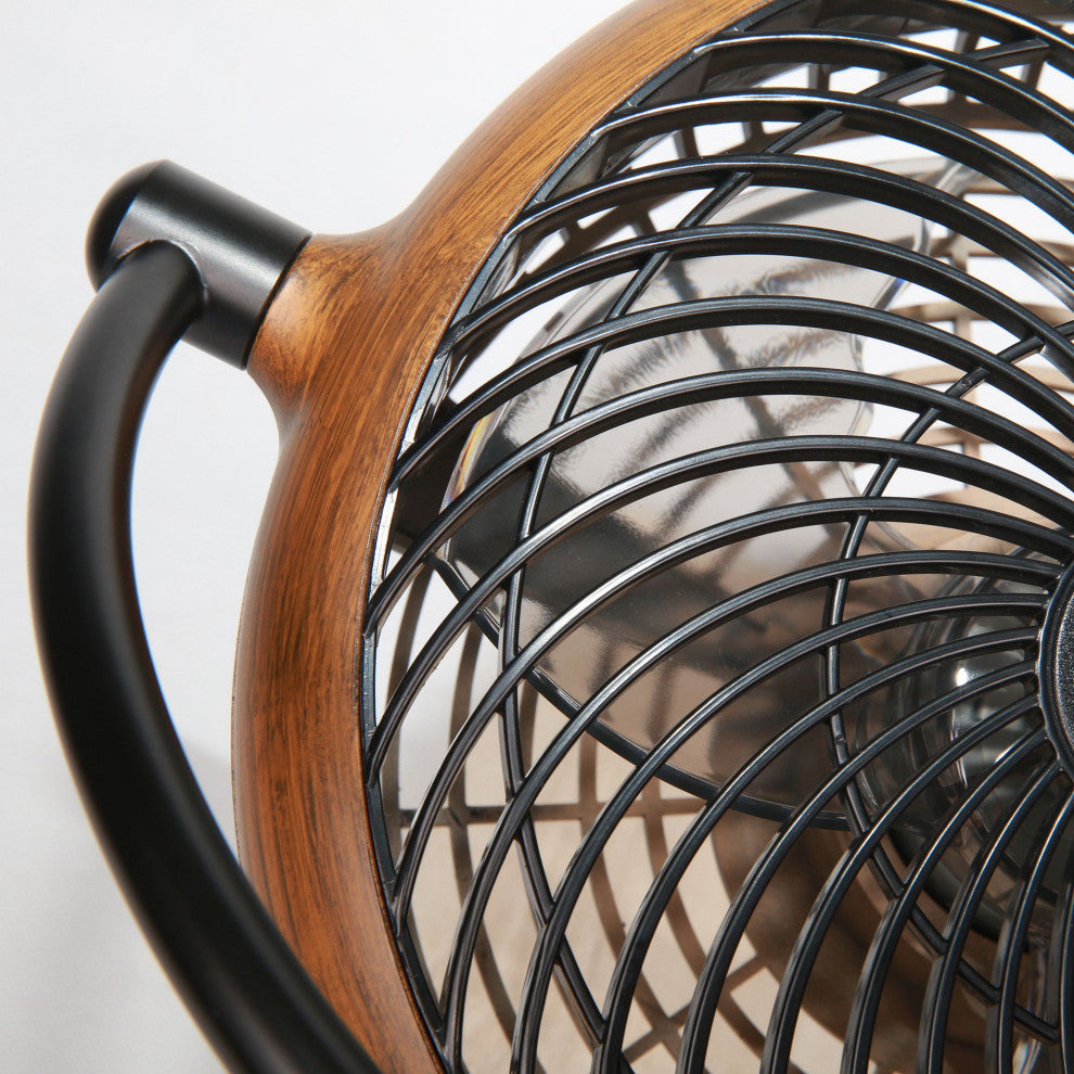 Whose Lamp 8-inch Wall Fan Walnut Finish, Walnut Finis