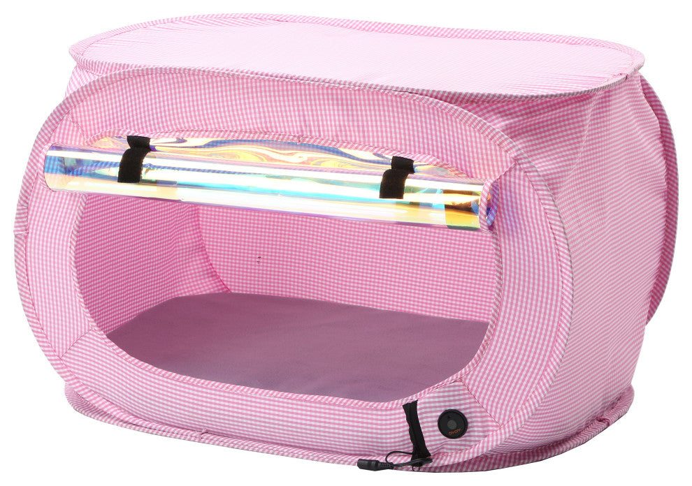 Pet Life "Enterlude" Heating Lightweight and Collapsible Pet Tent, Pink