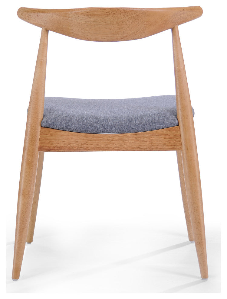 GDF Studio Sandra Mid Century Modern Dining Chairs, Set of 2, Gray