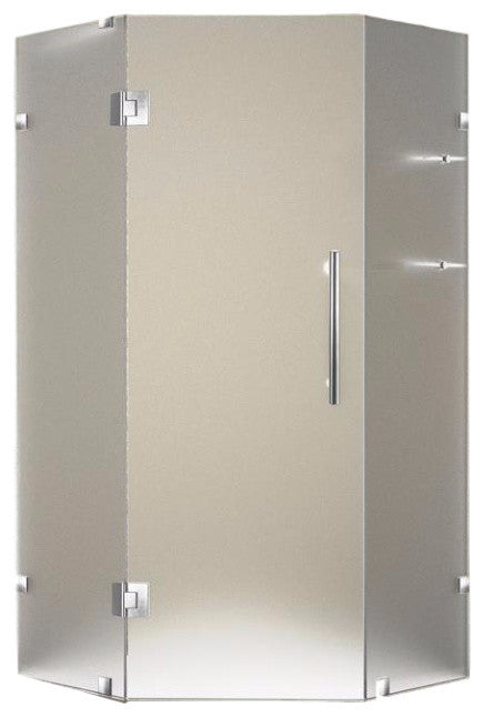 Neoscape Frameless NeoAngle Frost Shower Enclosure, Steel, 36"x36"x72"