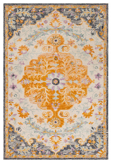 Surya Panipat PNP-2301 5'x7'6" Rug, Burnt Orange/Khaki/Mustard/Black/Blue/Green