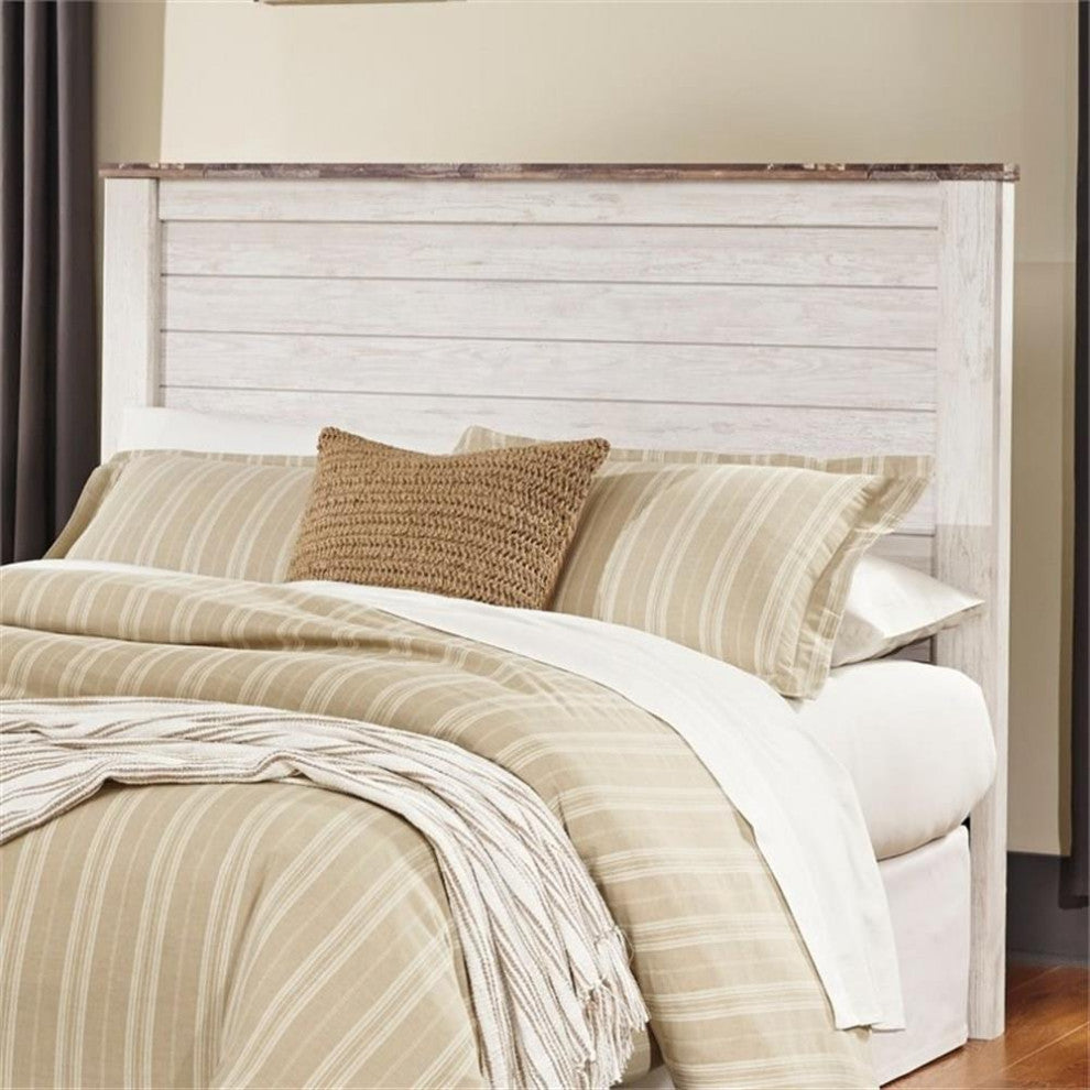 Signature Design by Ashley Willowton Queen Full Panel Headboard in Whitewash