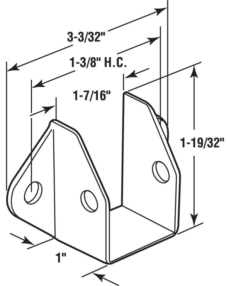 Headrail Bracket, For 1-1/4", Zinc Alloy, Chrome Plated, Fasteners