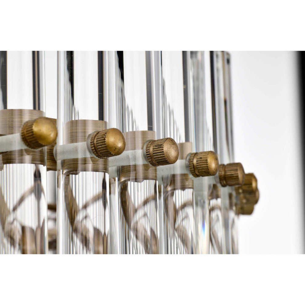 Eva 4-Light Brushed Brass Crystal Chandelier