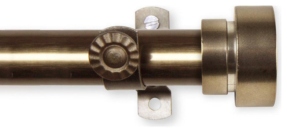 Cap Multi Angle Ceiling Rod 48-84", Antique Brass, One Sided