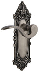 Victorian Plate With Manor Lever, Antique Pewter, Privacy, Non-Handed