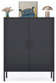 Storage Cabinet Metal Locker With Adjustable Shelves Black