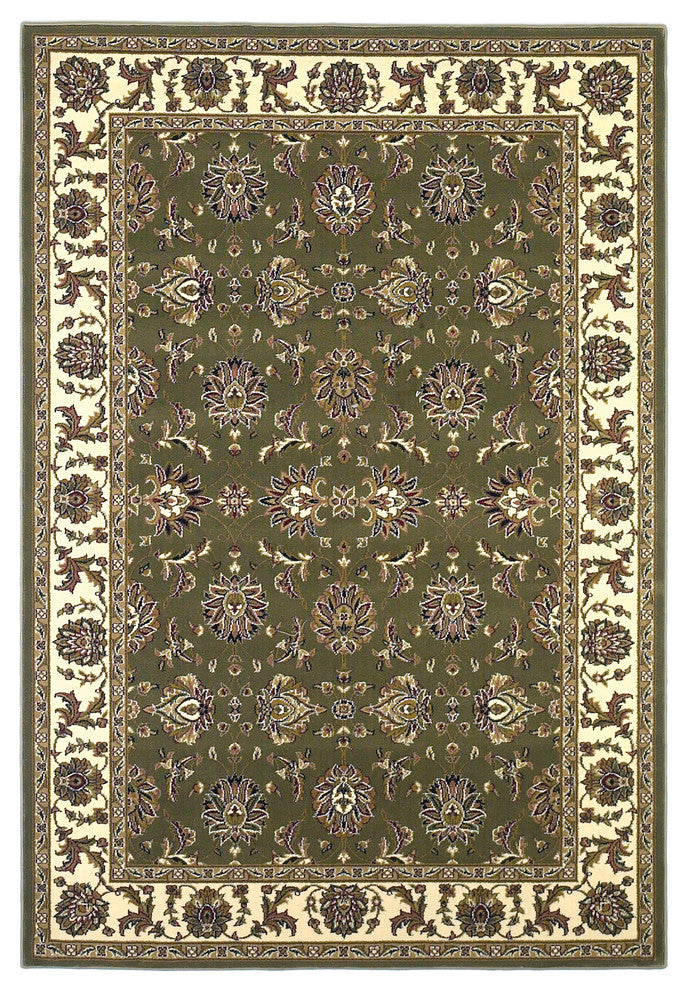 Cambridge 7314 Green, Ivory Kashan, 7''7" Round