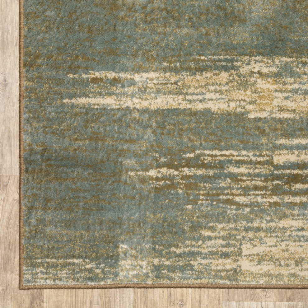 7??9??Blue And Brown Distressed Area Rug