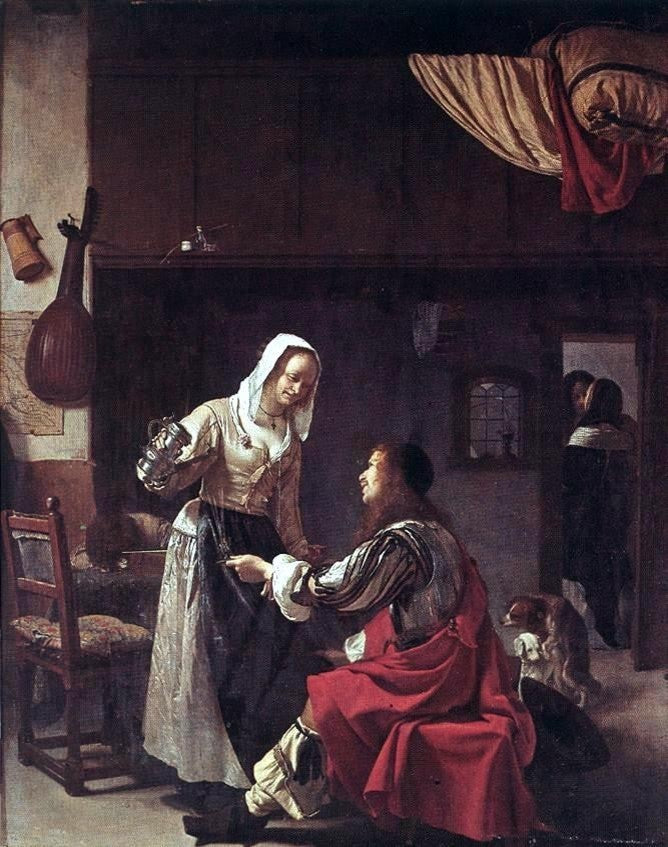 Frans Van Mieris Brothel Scene, 20"x25" Wall Decal