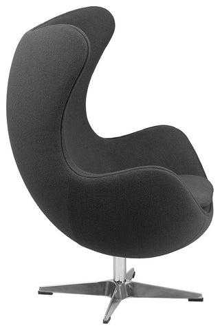 Gray Wool Fabric Egg Chair With Tilt-Lock Mechanism