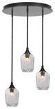 Empire 3-Light Cluster Pendalier, Matte Black/Smoke