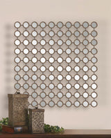 Uttermost Dinuba Antiqued Silver Champagne Leaf Mirror