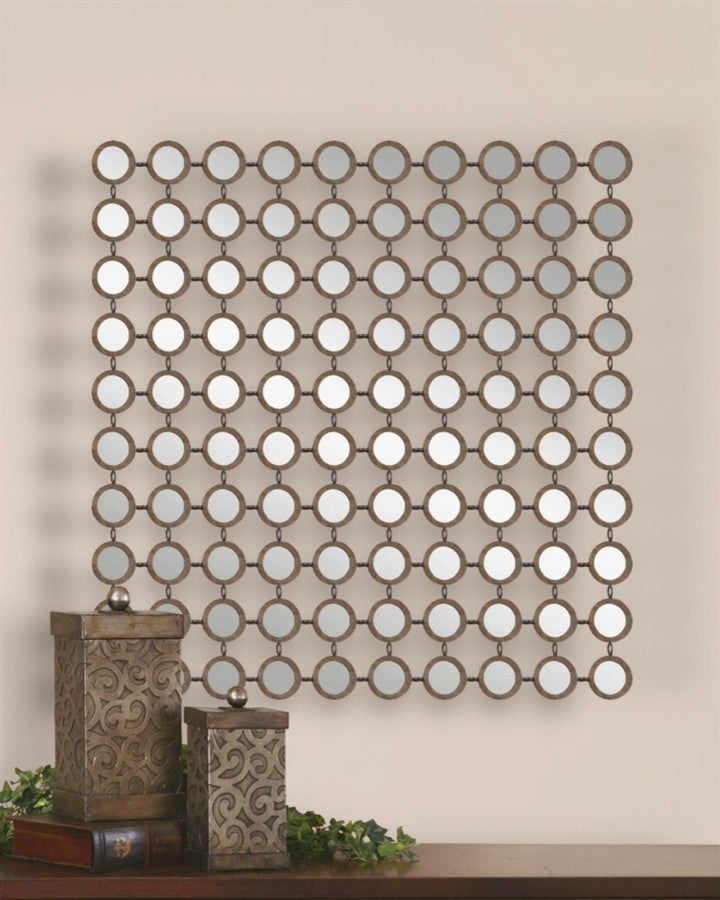 Uttermost Dinuba Antiqued Silver Champagne Leaf Mirror