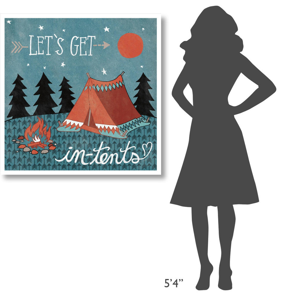 "Adventure Love Tent" Digital Paper Print by Mary Urban, 38"x38"