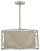 3 Light Drum Geometric Pendant in Antique Silver