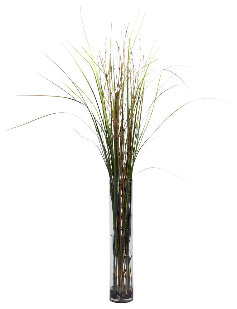 Grass and Bamboo With Cylinder Silk Plant