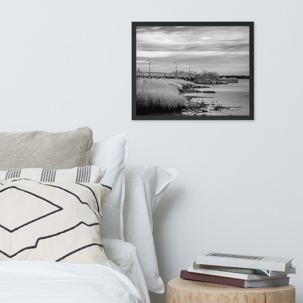 Historic New Castle 2 Coastal Landscape Framed Photo Paper Wall Art Prints, Black, 16" X 20"