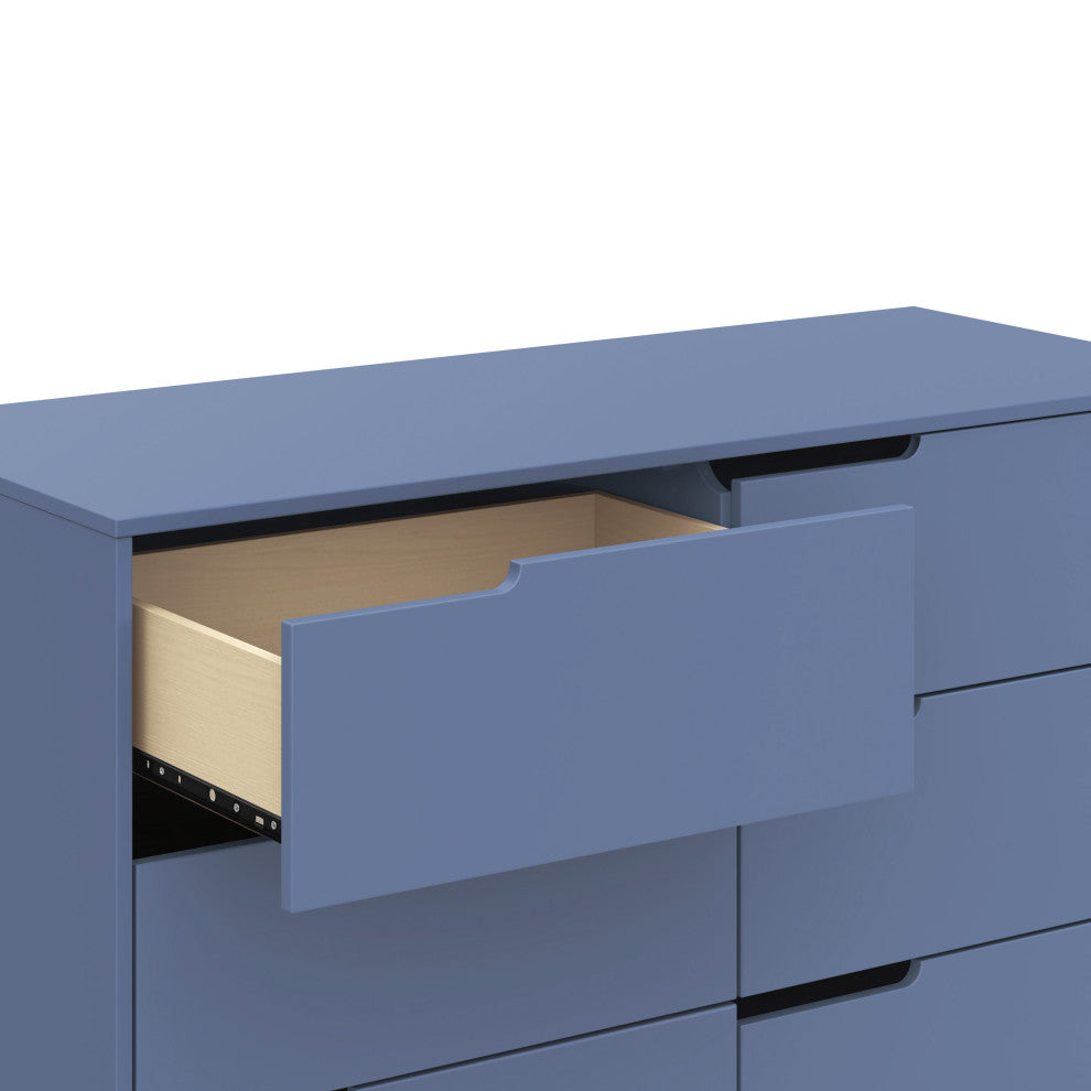 Hudson 6-Drawer Assembled Double Dresser, Cove Blue