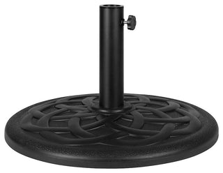 19.25" Diameter Black Cement Patio Umbrella Base w/Weatherproof Polymer Coating