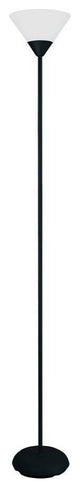 Simple Designs 1-Light Stick Torchiere Floor Lamp, Black