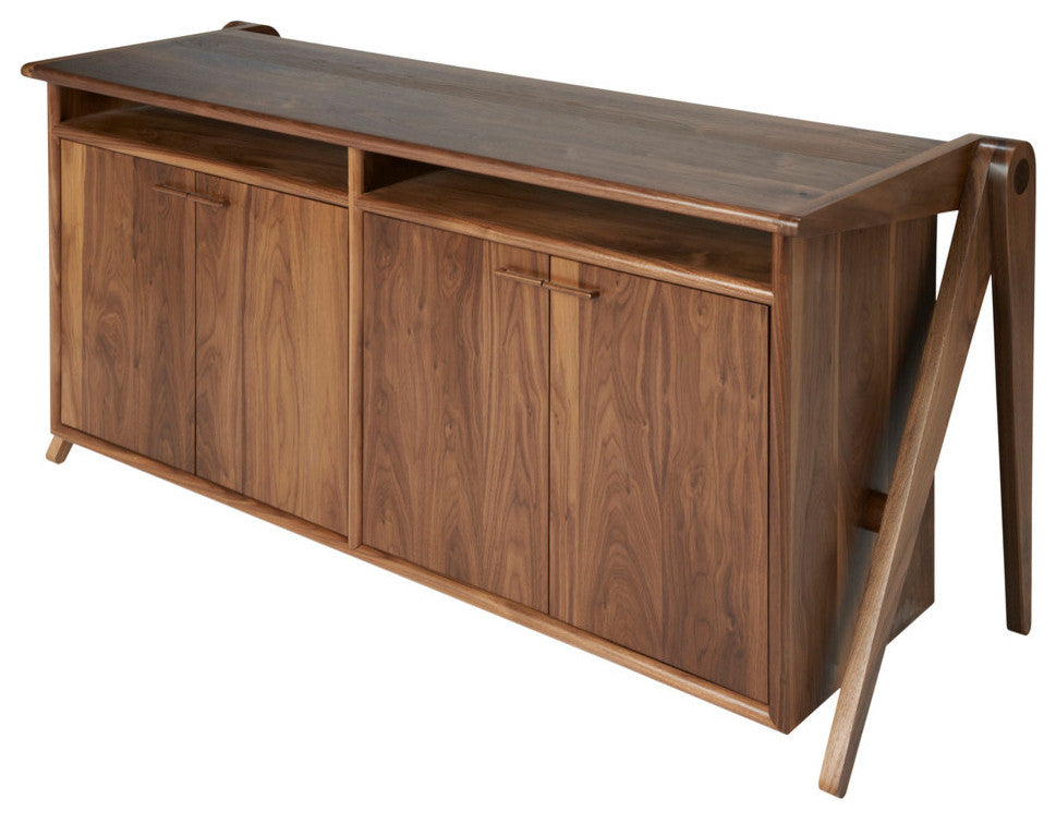 60" Credenza Four Door, Walnut