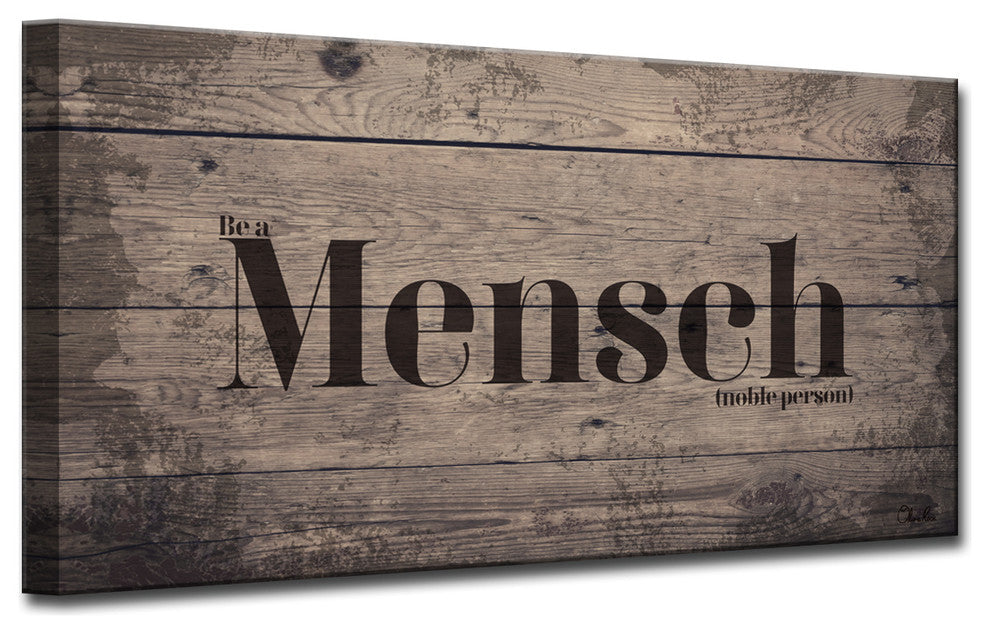 Ready2HangArt Inspirational 'Mensch' Wrapped Canvas Wall Art