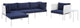 Harmony 6-Piece Sunbrella Outdoor Patio Aluminum Seating Set