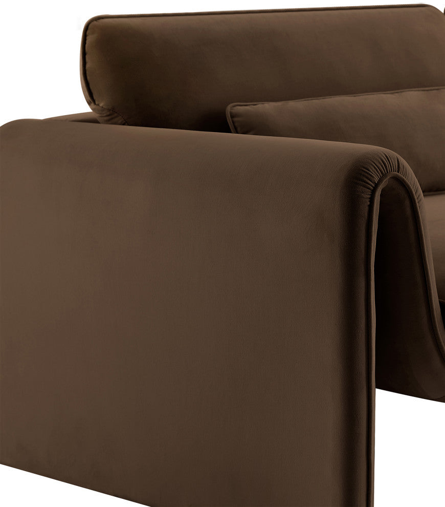 Sloan Brown Velvet Fabric Chair