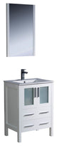 Torino 24" White Modern Bathroom Vanity With Integrated Sink, FFT1030CH