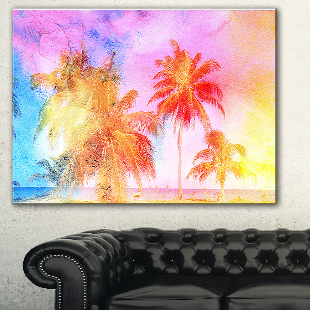 "High-rise Retro Palm Trees" Canvas Print