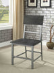 Wood and Metal Side Chair With Footrest, Pack of 2, Black and Silver