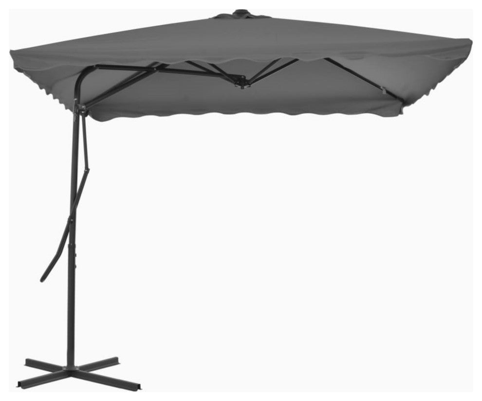 vidaXL Outdoor Parasol with Steel Pole 98.4"x98.4" Anthracite