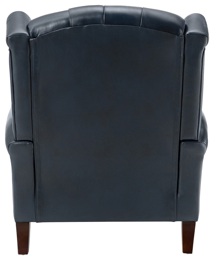33" Wide Genuine Leather Armchair, Navy