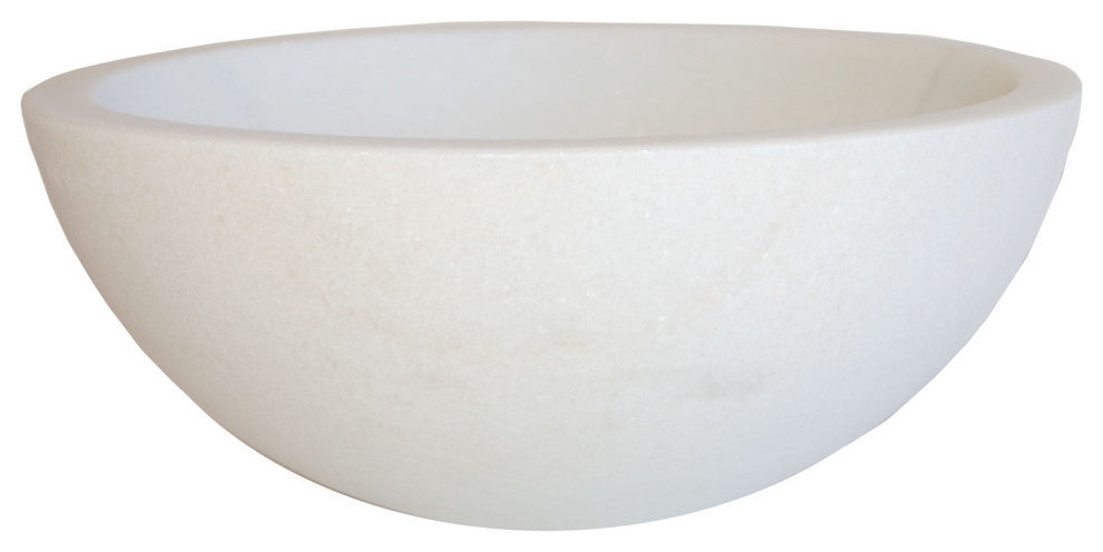 Eden Bath EB_S003GW-H Small Vessel Sink Bowl - Honed White Marble