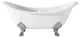 Cheviot Products Regency Cast Iron Bathtub With Lion and Faucet Holes, Chrome