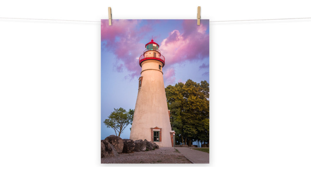 Marblehead Lighthouse at Sunset Coastal Landscape Unframed Wall Art Prints, 18" X 24"