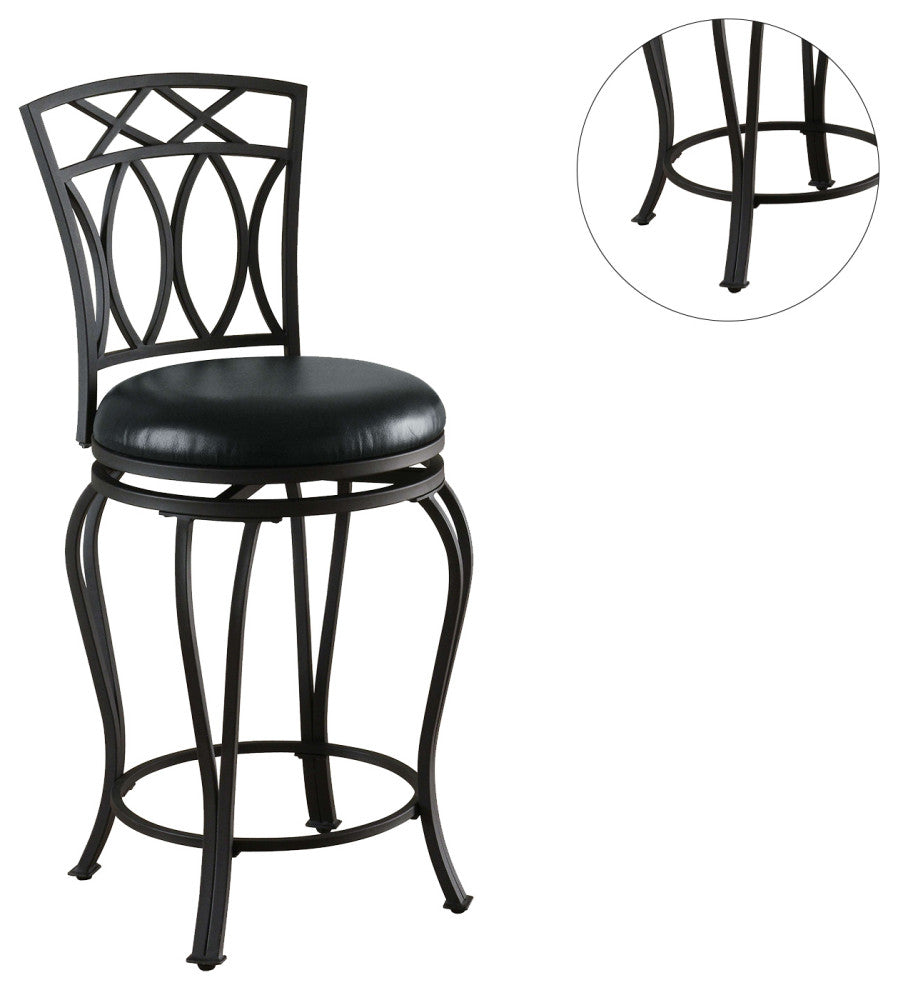 Metal Counte Height Stool, Black
