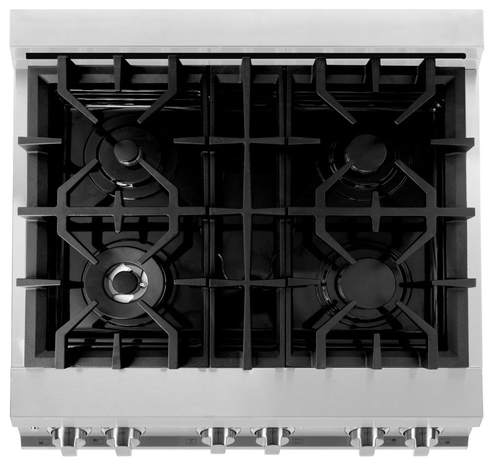ZLINE 30 in. Professional Dual Fuel Range With White Matte Door, RA-WM-30