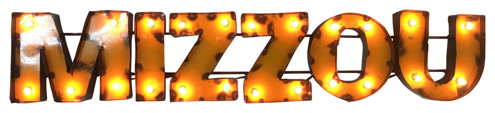 Illuminated Missouri Tigers Mizzou Recycled Metal Wall Decor