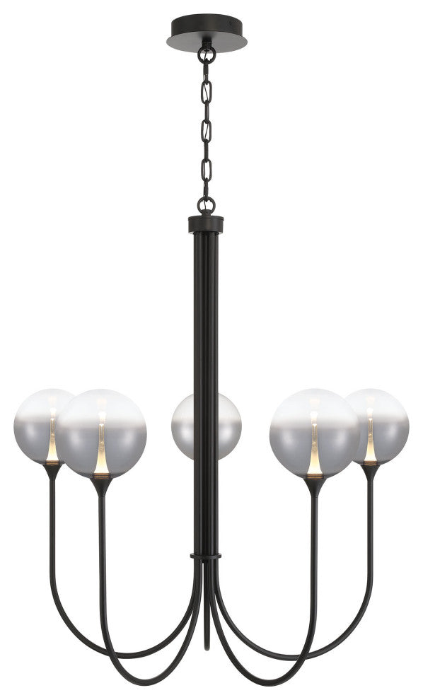 Iissa 5L 34" Black Smoke Chandelier