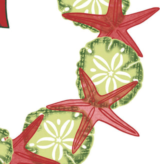 SS Wreath Holiday Geometric Print Kitchen Towel, Red