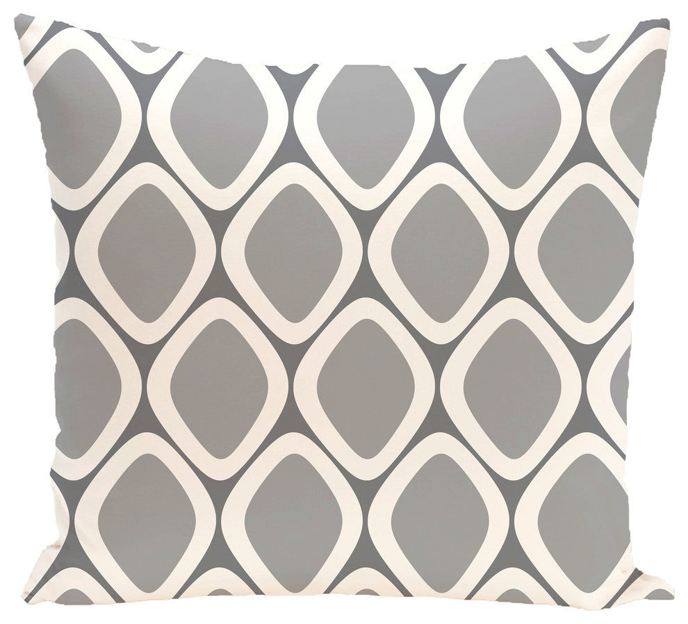 Pebbles Geometric Print Pillow, Classic Gray, 18"x18"