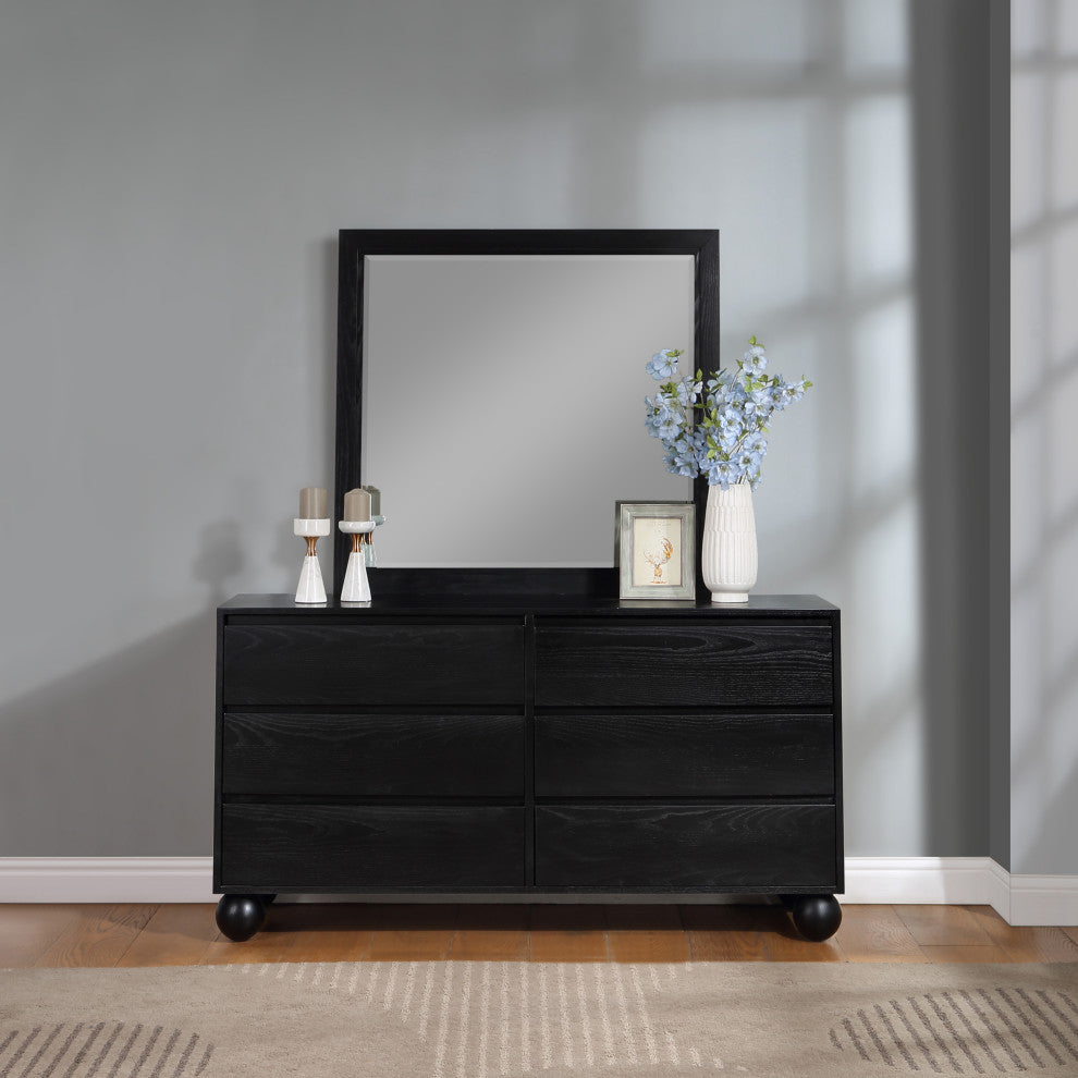 Kent Bedroom Set, Black, Mirror