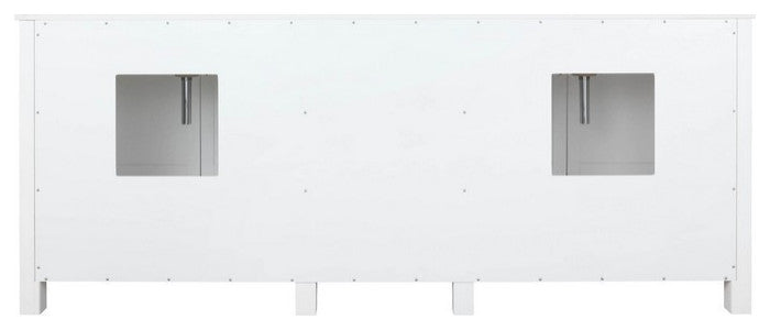 Ziva White 80" Double Vanity, Cultured Marble Top, 30" Mirrors